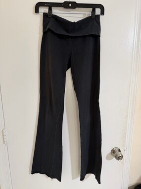 SKIMS Black Fold-Over Waist Flare Pants
